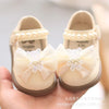 Cartoon Bow Square Mouth Toddler Shoes – Girls’ Baby Party Wedding Dance Princess Leather Sneakers for Kids