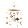 Wooden Crochet Crib Mobile with Felt Rattles – Hanging Bed Bell Toy for Newborns & Infants 0-12 Months
