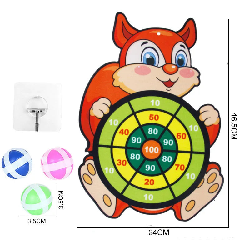 Montessori Sticky Ball Dartboard Slingshot Target – Kids Indoor & Outdoor Catapult Throwing Game