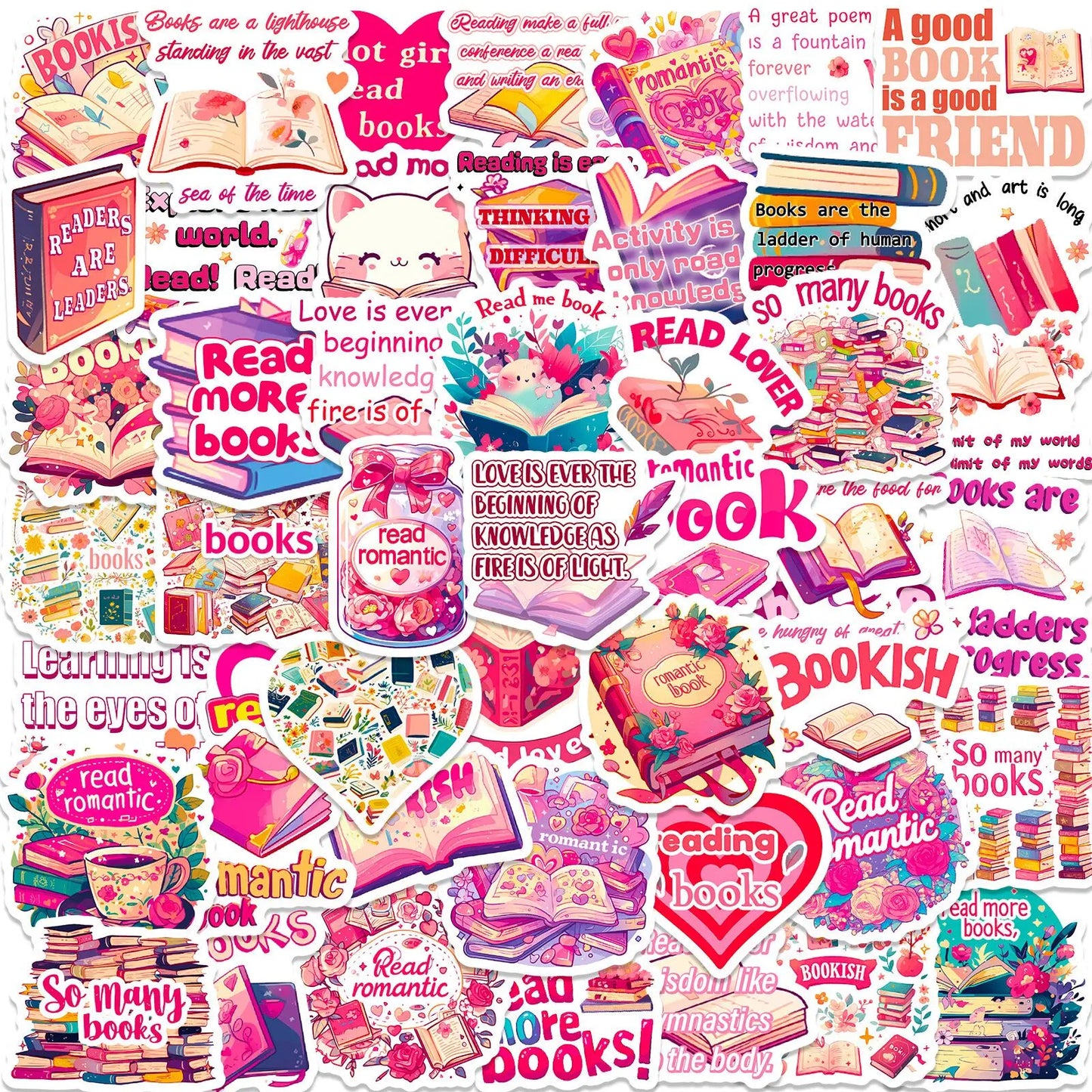 10/50/100pcs Dark Romance Bookish Stickers – Aesthetic Decals for Kindle, iPad, Phones, Laptops, and Diaries