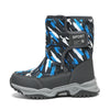 Kids Winter Plush Snow Boots – Leopard Fabric Ankle Boots, Warm Non-Slip TPR Sole (Ages 7-13)