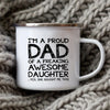 Dad Nutritional Facts Enamel Coffee Mug – Best Dad Ever Gift from Kids – Father's Day Gift for Papa, Daddy, Stepdad