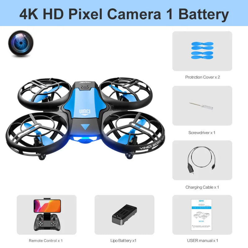 4DRC V8 Foldable FPV Drone – 4K HD Wide Angle Camera RC Quadcopter Toy