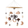 Wooden Crochet Crib Mobile with Felt Rattles – Hanging Bed Bell Toy for Newborns & Infants 0-12 Months