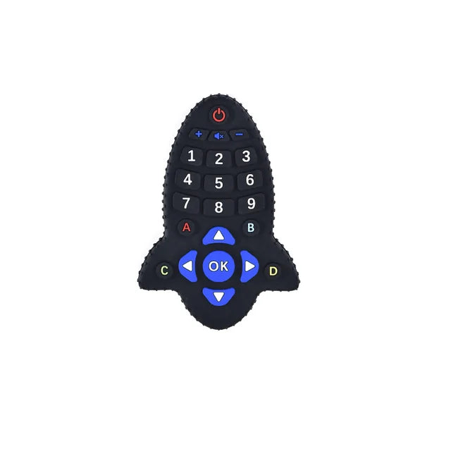 TYRY.HU 1Pc Baby Silicone Teether - Remote Control Shape, Rodent Gum Pain Relief, Sensory Educational Teething Toy for Kids