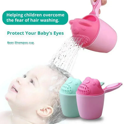Baby Shower Toddler Shampoo Cup Cute Cartoon Baby Bath Spoons with Protect Kid Eyes Child Washing Hair Cup Kids Bathing Tool