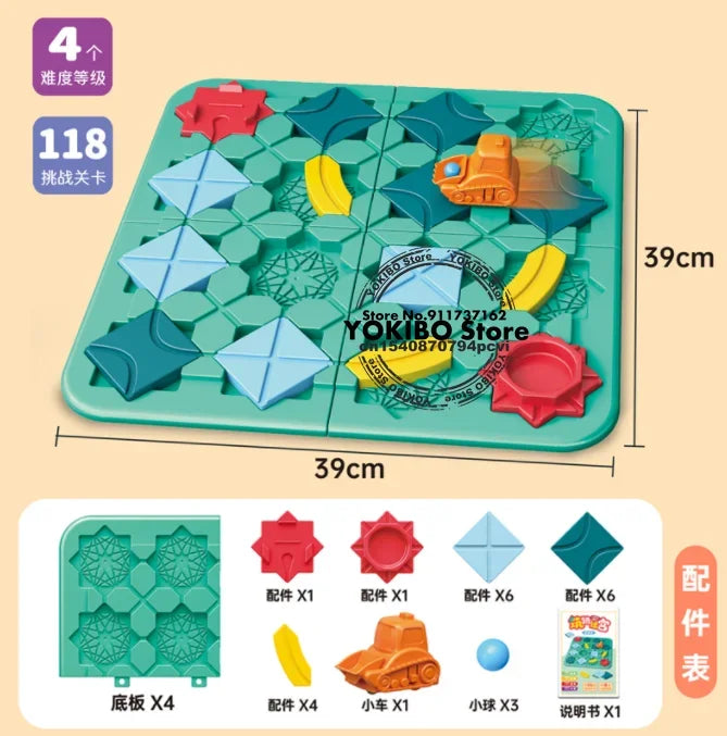 Pig Board Game, Little Red Riding Hood Smart Hide & Seek, Board Game with Solution, Skill-Building Puzzle Toy for Children Gift