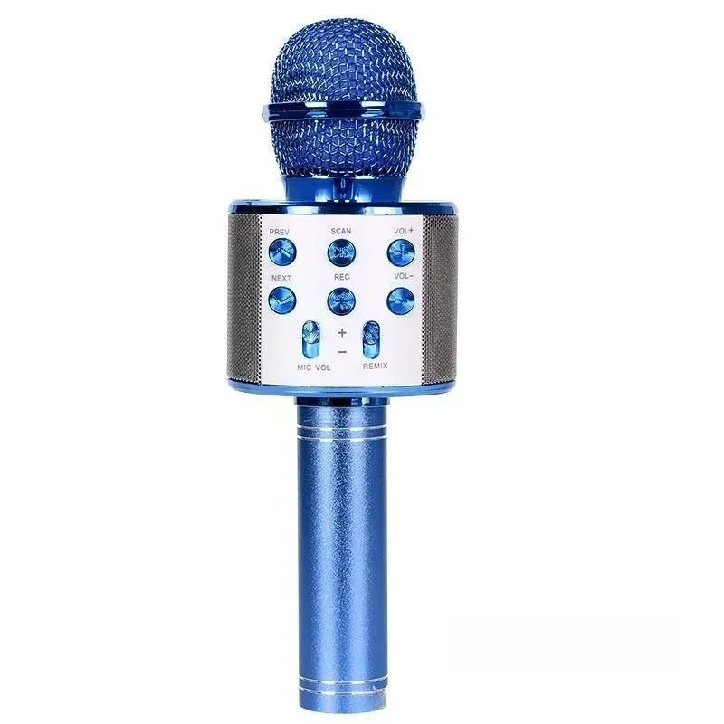 Wireless Bluetooth Karaoke Microphone Speaker 5-in-1 Handheld Rechargeable Mic for Home Party Singing and Meetings