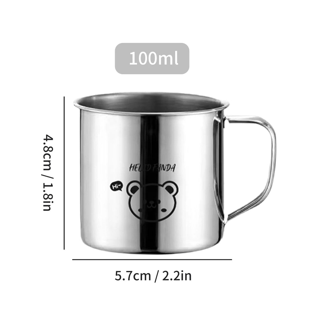 WORTHBUY 304 Stainless Steel Mini Mug with Handle — Anti-Drop Portable Kids Water & Milk Cup for Tea & Outdoor Picnic Drinkware
