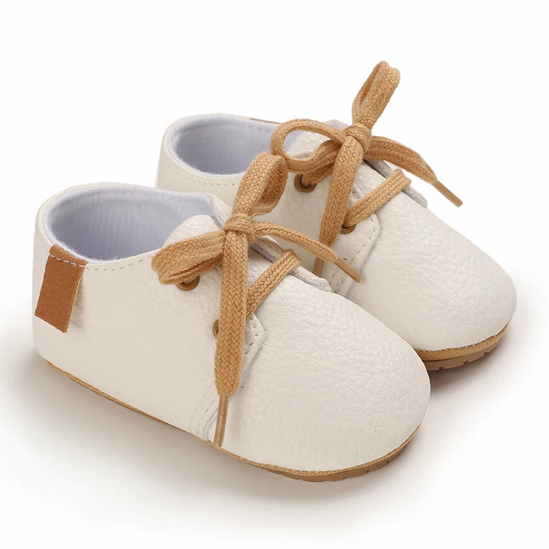 New Baby Shoes Retro Leather Boy Girl Multicolor Toddler Rubber Sole Anti-Slip First Walkers Infant Moccasins