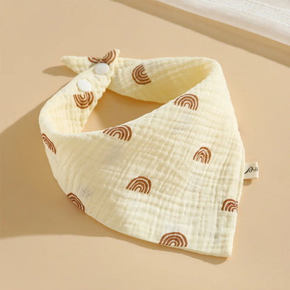 3PC Baby Cotton Soft Muslin Burp Cloths | Color-Matching Bandana Handkerchief & Feeding Bibs for Infants - Kidzy Market