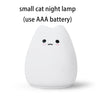 Colorful LED Night Light Cute Cat Silicone Soft Breathing Cartoon Nursery Lamp for Kids Gift