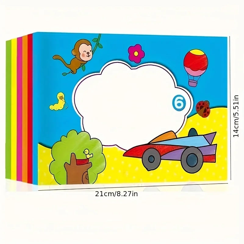 Coloring Book Activity Set 1 Book With Colored Pencils, 48 Clear Line Bright Patterns, Gift for Beginners