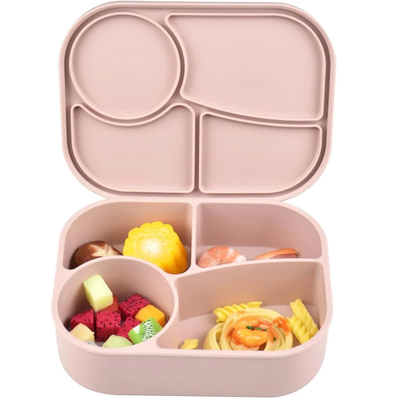 Silicone Food Storage Containers - Reusable Bento Lunch Box with Lids, Microwave & Dishwasher Safe, BPA-Free Storage Boxes