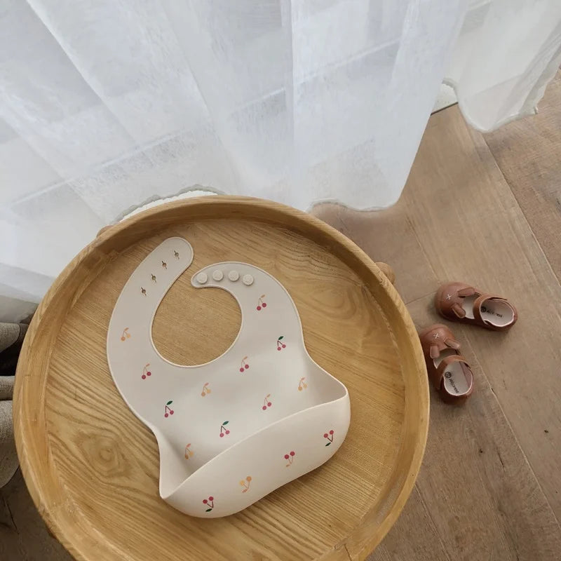 Baby Bibs Ins Style Print Waterproof Soft Silicone Baby Feeding Stuff Cute Pattern Kids Girl Boy Toddler Adjustable Children Bib - Kidzy Market