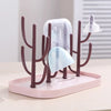 Cute Baby Bottle Drying Rack – Solid Color Feeding Bottle Drain Rack & Holder