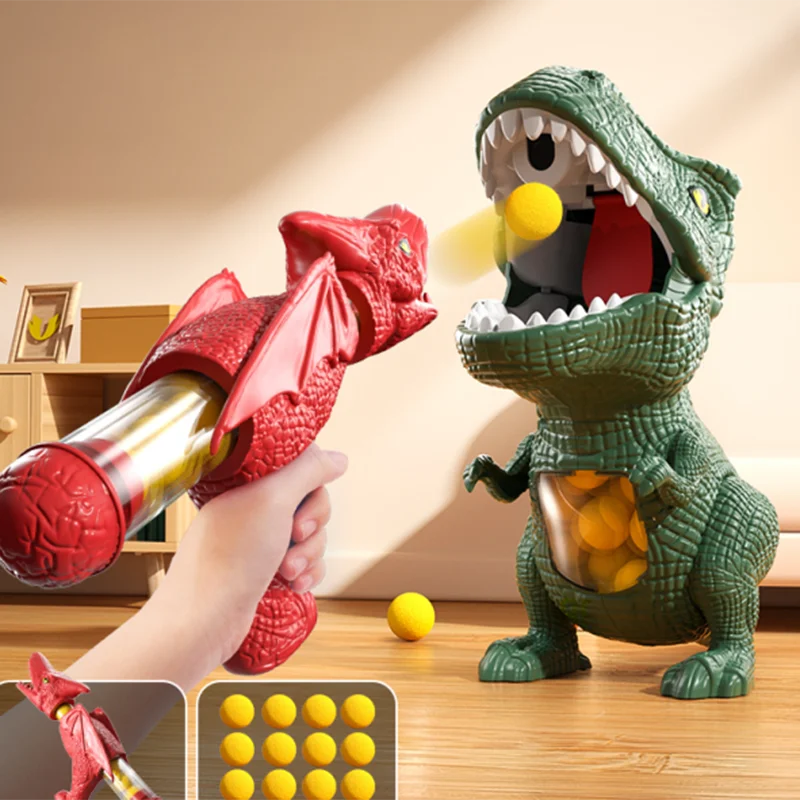 Dinosaur Shooting Toy – Tyrannosaurus Rex Soft Bullet Gun, Parent-Child Interactive Puzzle Toy for Kids