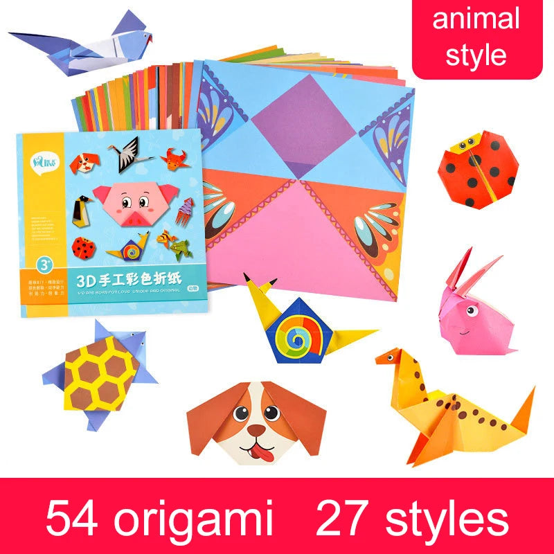 Children's Handmade Paper Cuttings Origami Puzzle DIY Educational Toy for Kindergarten Birthday Gifts