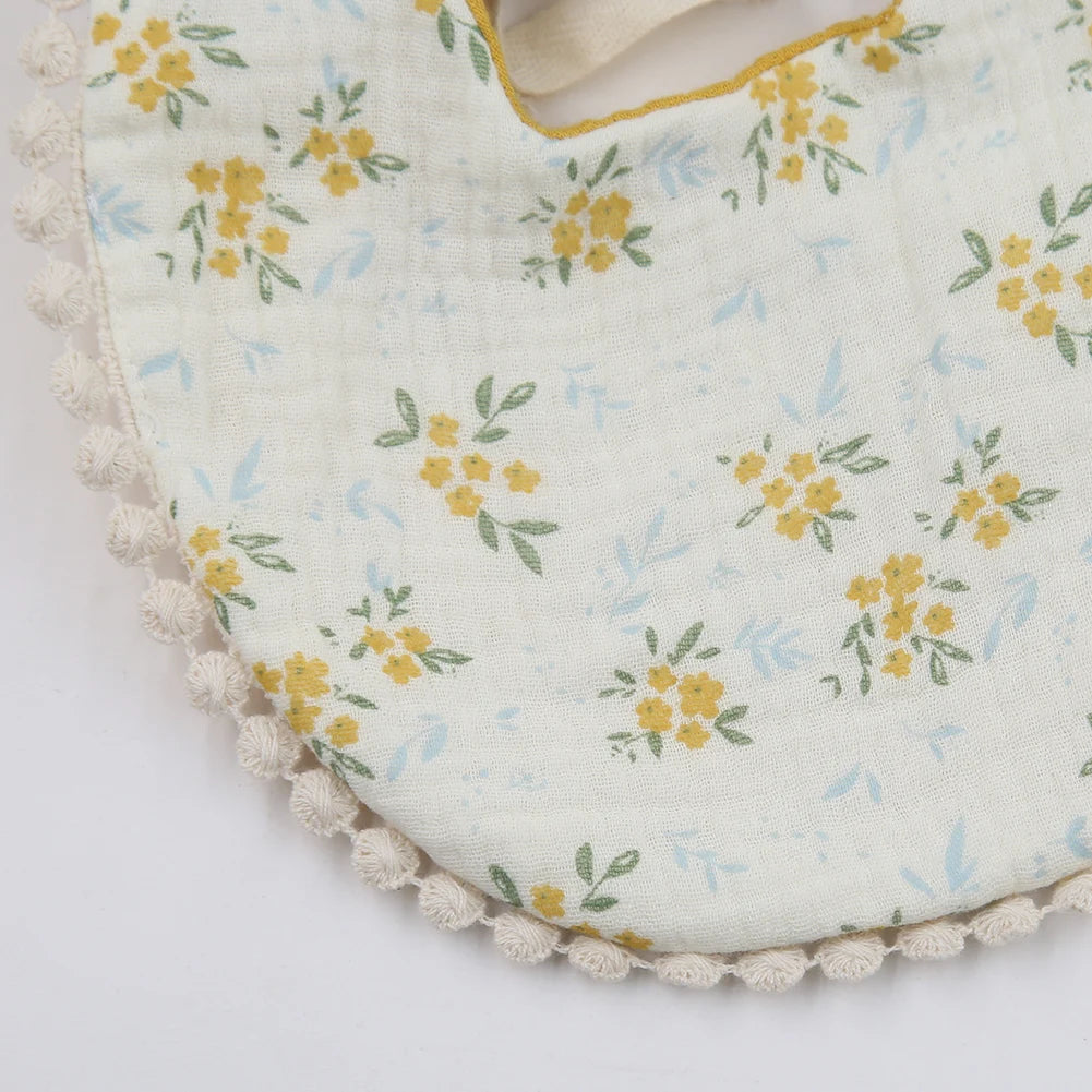 3-Piece Set – Baby Flower Bibs & Headbands, Bow Nylon Hairbands, Double-Side Saliva Towel & Feeding Burp Cloth for Boys & Girls - Kidzy Market