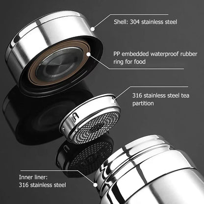 Trebalena 1000ml (34 fl oz) Stainless Steel Vacuum Thermos — Double-Wall Insulated Leakproof Travel Coffee & Tea Bottle