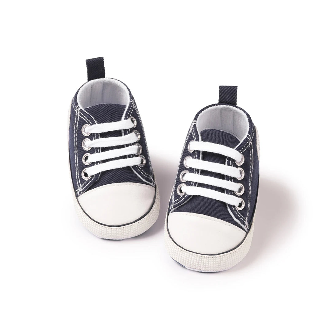 KIDSUN Newborn Multi-Coloured Canvas Baby Shoes – Soft Soled Casual First Toddler Shoes for Boys & Girls