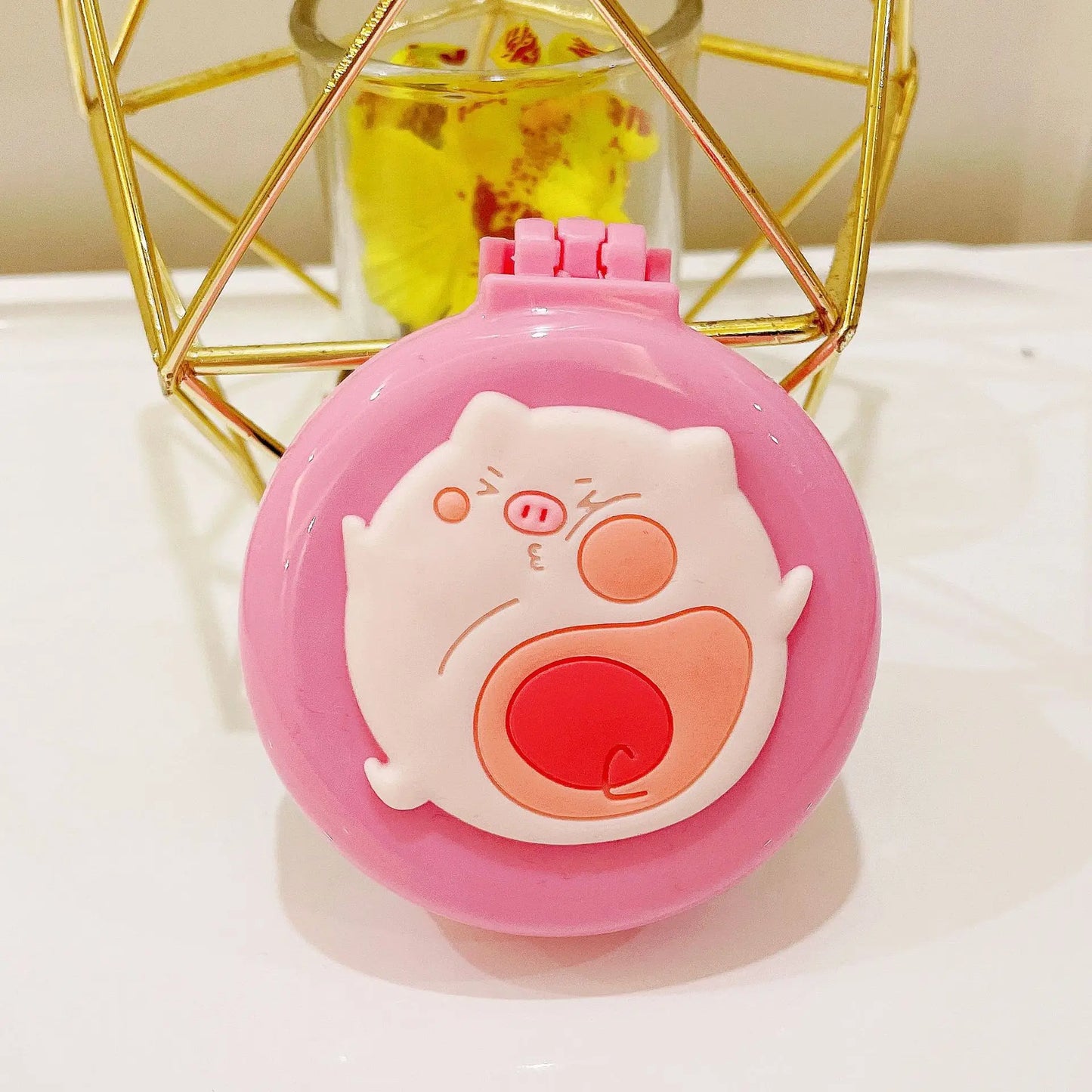 New Strawberry Hair Comb with Folding Mirror - Portable Traveling Massage Comb for Women & Girls - Hair Styling Accessories