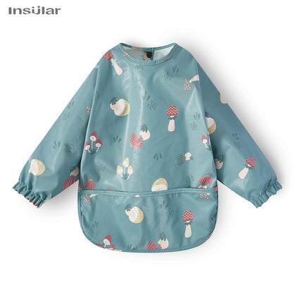 Waterproof Long-Sleeve Baby Bib with Pocket – Full-Cover Feeding Apron for Mess-Free Mealtime - Kidzy Market