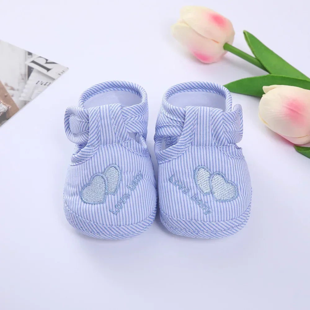 Double Heart Spring and Autumn Shoes – Soft Soled Toddler Shoes for Men & Women, 0-1 Years Old, Baby Walking Shoes (3-6-9 Months)