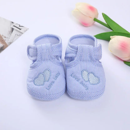 Double Heart Spring and Autumn Shoes – Soft Soled Toddler Shoes for Men & Women, 0-1 Years Old, Baby Walking Shoes (3-6-9 Months)