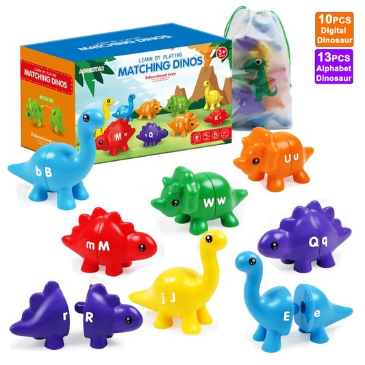 Dinosaur Alphabet and Number Matching Montessori Toy