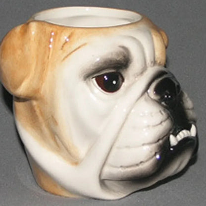 3D Animal Head Ceramic Mug — Dog · Lion · Leopard · Tiger Painted Cartoon Coffee Cup, Cute Children's Room Gift