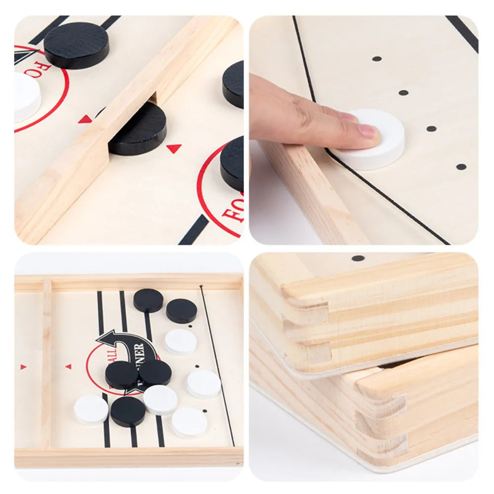 Fast Sling Puck Board Game - Table Hockey Foosball, Winner Party Family Interactive Toy for Children and Adults, Desktop Battle Gift