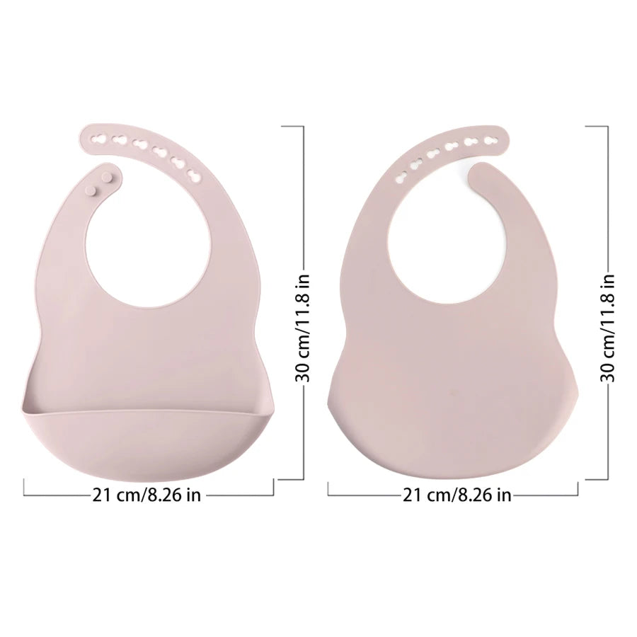 2PCS Silicone Baby Bibs for Toddlers – Waterproof, Solid Color, Adjustable Feeding & Burp Cloths for Newborns & Drooling Scarf - Kidzy Market