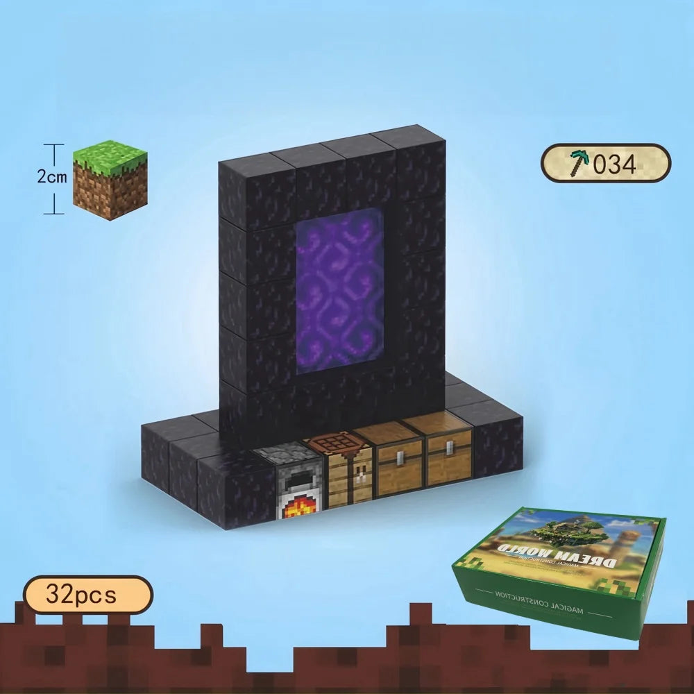 Magnetic Blocks Toy Mine World Build Set for Kids 3+