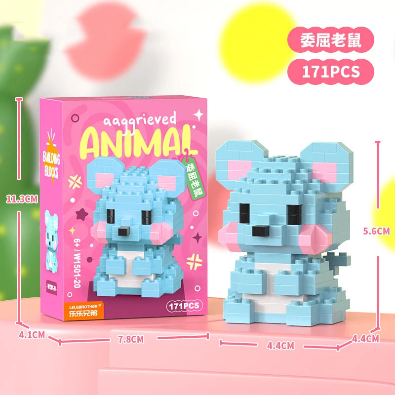 Adults Animals Micro Particle Building Blocks – Dog and Cat Mini Bricks Toy for Kids Ages 6 to 12