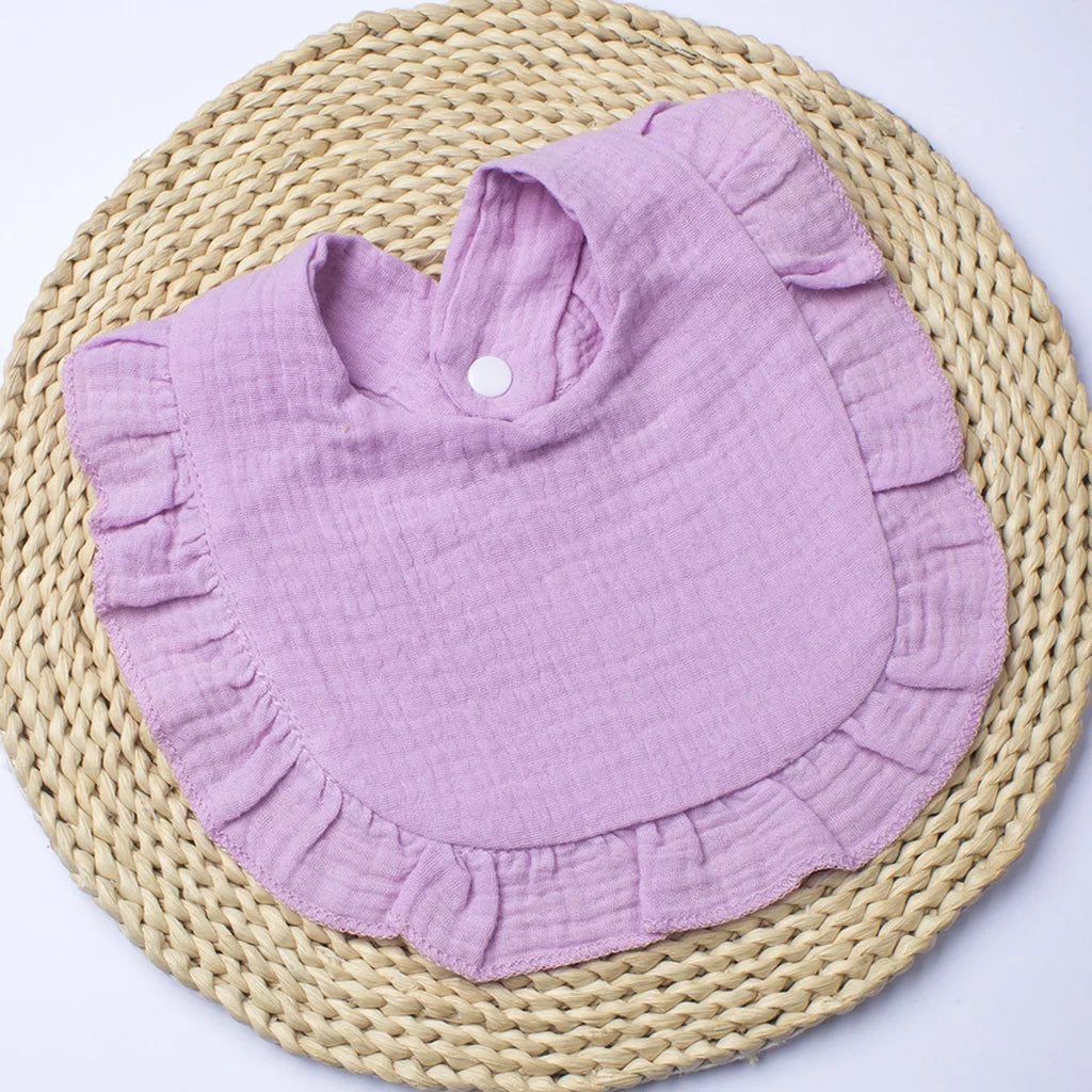 Gauze Baby Bib for Boys & Girls | Pure Cotton Candy Colored Lace Saliva Bib | Soft & Comfortable Solid Color Towel for Babies - Kidzy Market