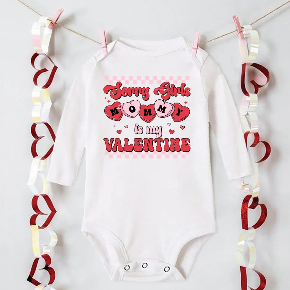 “Mommy and Daddy’s Little Valentine” – Cute Baby Romper, Newborn Long Sleeve Bodysuit, Valentine’s Day Toddler Jumpsuit
