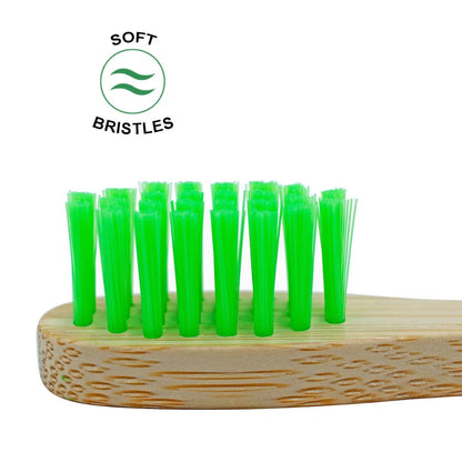 Children's Bamboo Toothbrushes, 10Pcs Soft Bristles, Eco-Friendly Biodegradable Wooden Handle, Teeth Whitening Brush