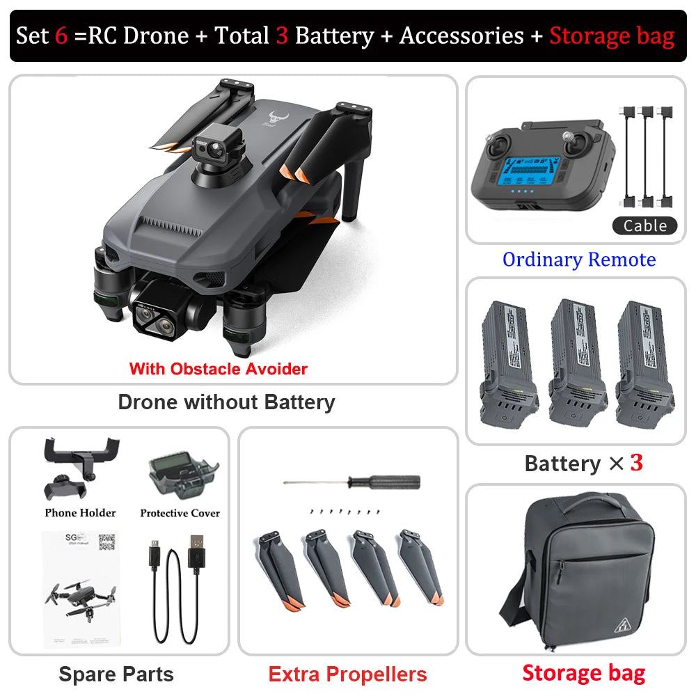 4K Camera RC Drone – ZLL SG909 with 3-Axis Gimbal, WIFI, Obstacle Avoidance, and Touch Screen
