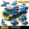 6-in-1 Building Blocks Set – Police Car, Sports Car, Fire Engine, Loader, Truck and Plane – Small ABS Bricks Compatible with Standard Interlocking Bricks – Kids STEM Toy Gift