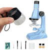 Kids Pocket Microscope Kit — 200x / 600x / 1200x LED Educational STEM Microscope with 10x Hand Loupe for School & Home