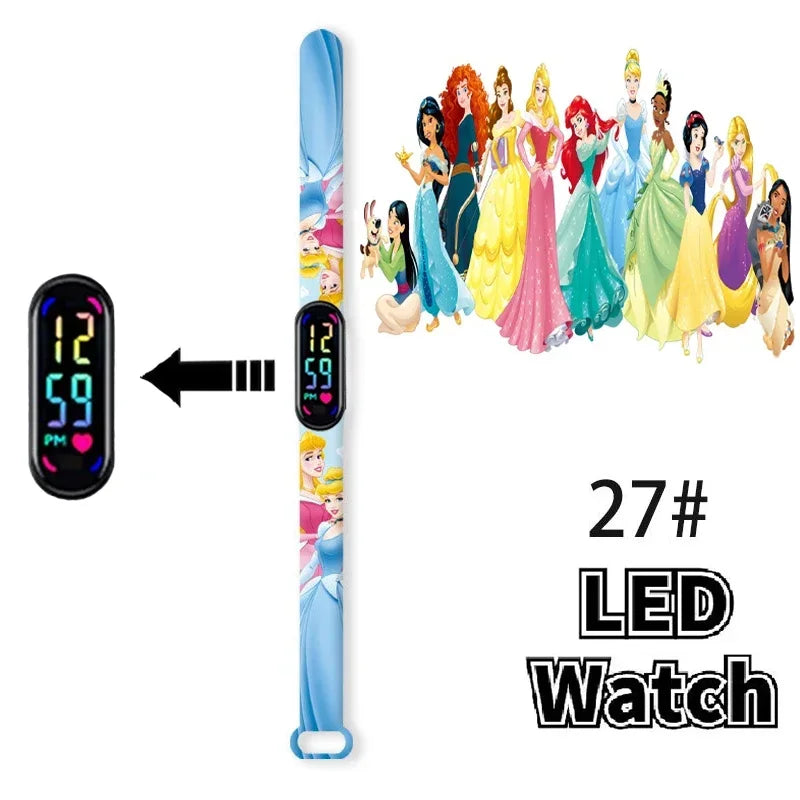 Disney Princess Frozen Elsa Kids Digital Watch Cartoon LED Touch Waterproof Electronic Birthday Gift Toy