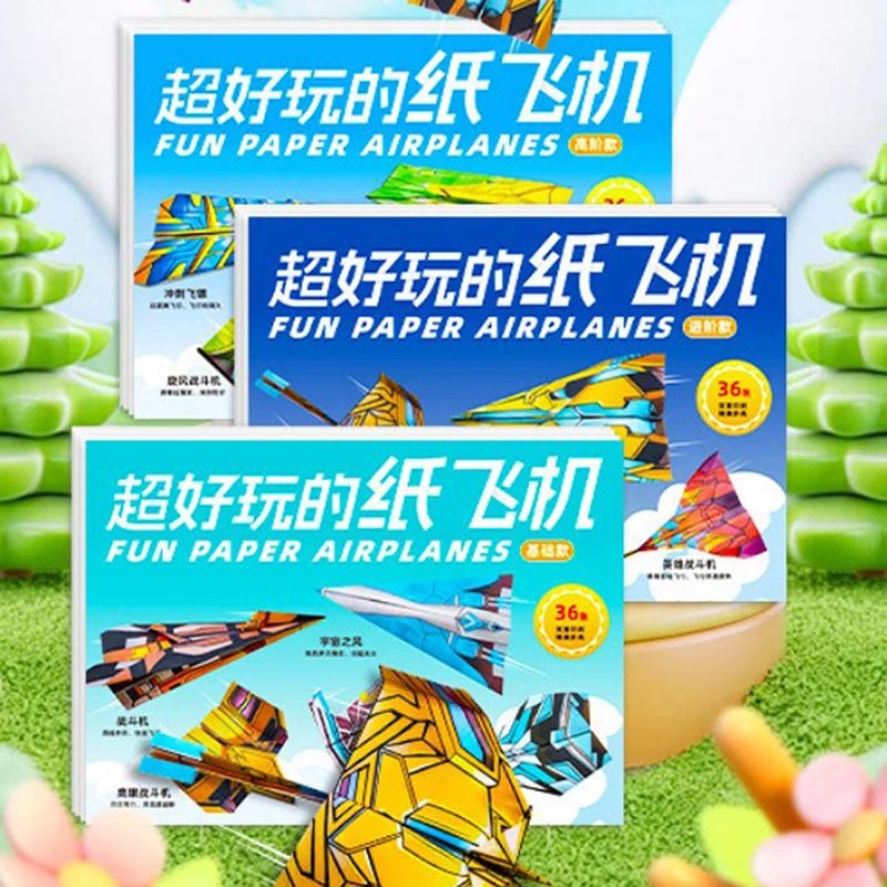 Paper Airplane Origami Set with Tutorial Handmade 3D Educational Toy for Children