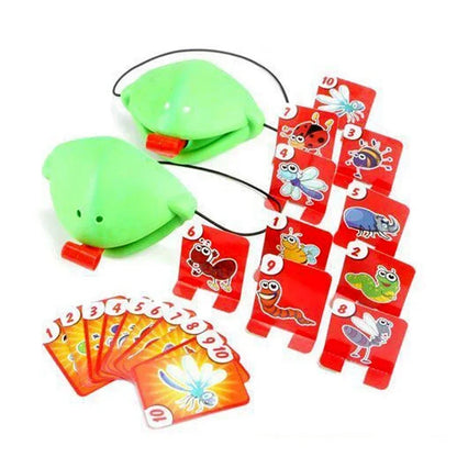 Frog Mask Wagging Tongue Lick Cards - Board Game for Children, Family Party Toy, Antistress Funny Desktop Puzzle Game