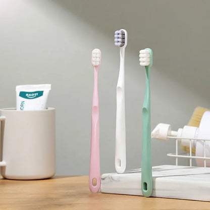 Gentle Toothbrush for Sensitive Teeth, 8 Bristle Bundles, Advanced Adult Toothbrush for Household Use