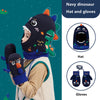 Kids Hat, Scarf & Gloves Set – 3D Dinosaur & Unicorn Modeling, Winter Windproof Knitted Beanie Cap for Baby Girls & Boys, Warm Kids Accessories