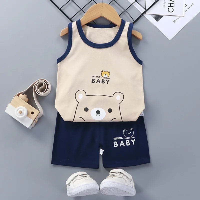Summer Baby Clothes Set – Casual Baby Boy Clothing Set with T-shirt & Shorts – Kids Unisex Short Sleeve Sports Outfit – Infant Baby Girl Clothes