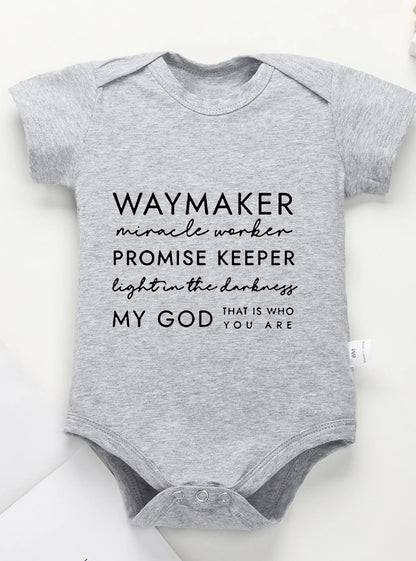 Infant Harajuku Baby Bodysuit – “My God, That’s Who You Ask” Toddler Romper for Boys & Girls – Newborn Jumpsuit