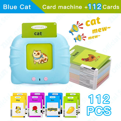 Montessori Education Flash Cards Machine - Early Educational Learning English Electronic Audio Book Toy for Children, Birthday Gift