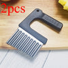 Crinkle Wavy Slicer Knife - Stainless Steel Waffle Fry Cutter for Vegetables and Potatoes